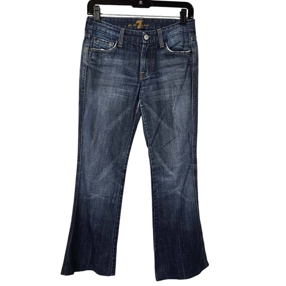 7 For All Mankind A Pocket Flare Jeans Women's 27 Festival Grunge Boho Beachy